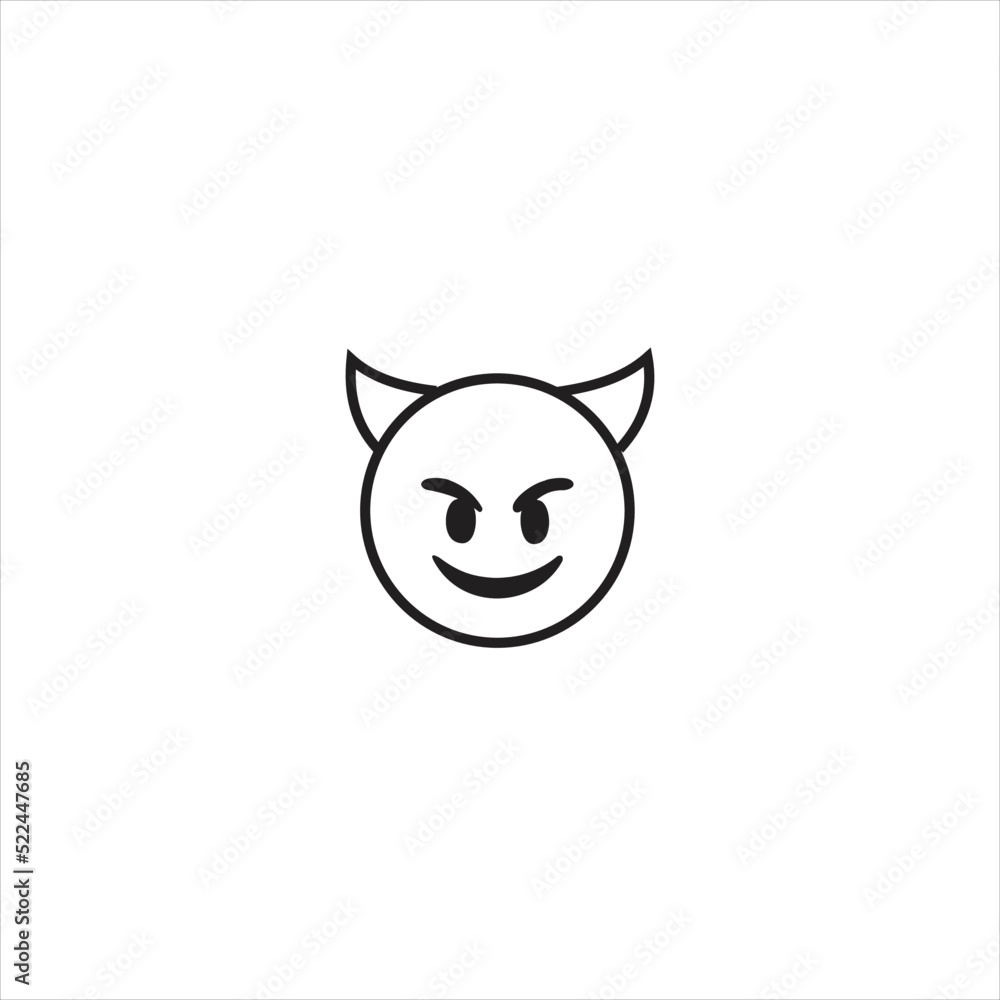 Kind little devil icon. Simple thin line, outline vector of emoji icons for ui and ux, website or mobile application Kind little devil icon. Simple thin line, outline vector of emoji icons for ui and ux, website or mobile application