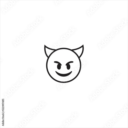 Kind little devil icon. Simple thin line, outline vector of emoji icons for ui and ux, website or mobile application