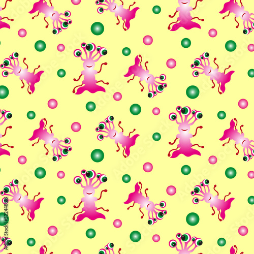 seamless pattern with cute monster