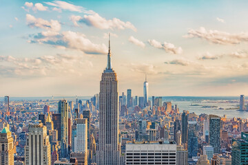 Wandcirkels Empire State Building Skyline van New York overdag  © Stockbym