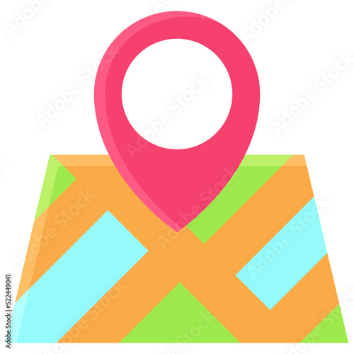 Map pin icon, location map and navigation vector