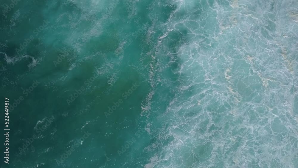 Stunning aerial top down ocean water abstract and foam Stunning aerial top down ocean water abstract and foam