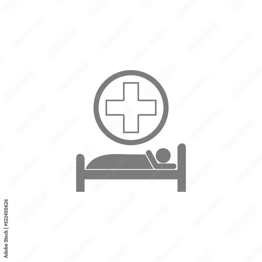 Fototapeta premium Hospital bed icon isolated on white background