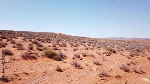 DOLLY SHOT - Horseshoe Bend Trail at the Glen Canyon National Recreation Area in Arizona, USA. photo