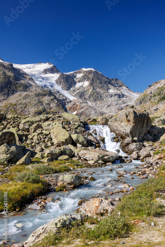 mountain creek in front of Steingletscher on Sustenpass in the Bernese Alps