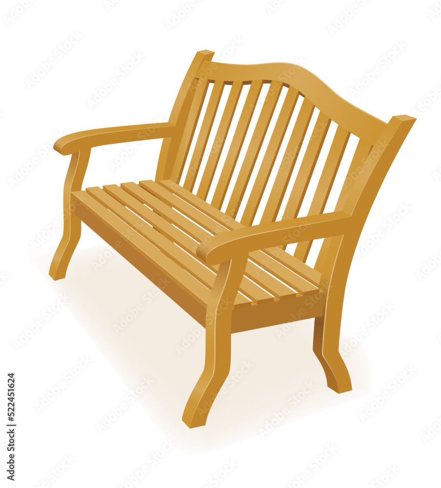 wooden garden park bench vector illustration wooden garden park bench vector illustration