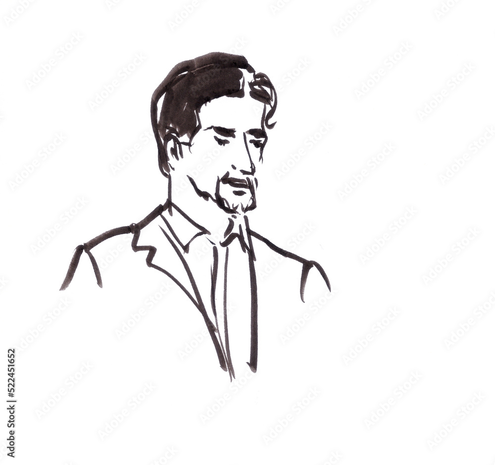classical singer men in concert, graphic black and white sketch classical singer men in concert, graphic black and white sketch