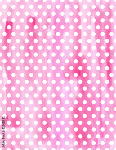 Pink Watercolor Polka Dot Background