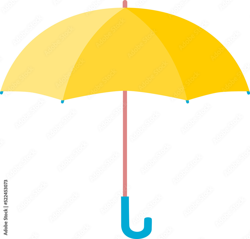 Yellow umbrella open protection water drop rain pastel tone pngr icon design.