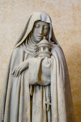 Statue of Saint Clare of Assisi (Santa Chiara), Assisi cathedral, Umbria, Italy, Europe