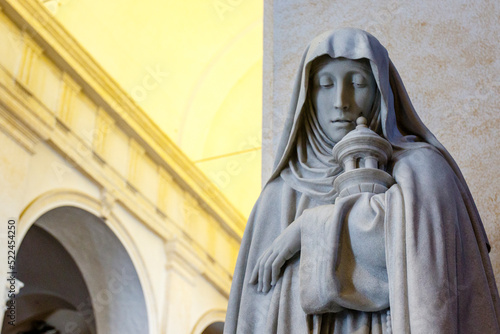 Canvas Print Statue of Saint Clare of Assisi (Santa Chiara), Assisi cathedral, Umbria, Italy,