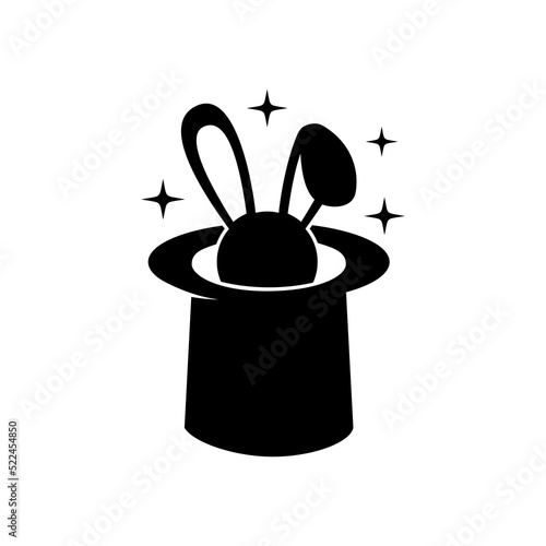 rabbit in magic hat icon