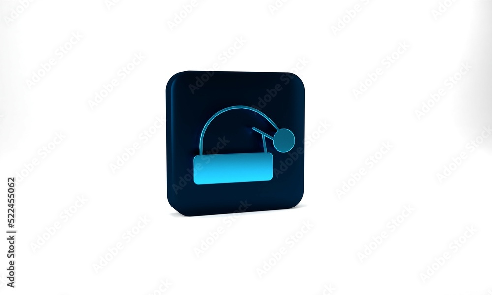 Blue Christmas Santa Claus hat icon isolated on grey background. Merry Christmas and Happy New Year. Blue square button. 3d illustration 3D render Blue Christmas Santa Claus hat icon isolated on grey background. Merry Christmas and Happy New Year. Blue square button. 3d illustration 3D render