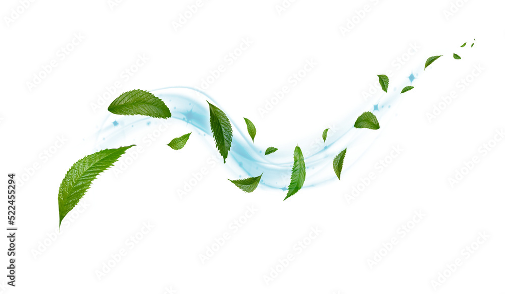 Green Floating Leaves Flying Leaves Green Leaf Dancing, Air Purifier