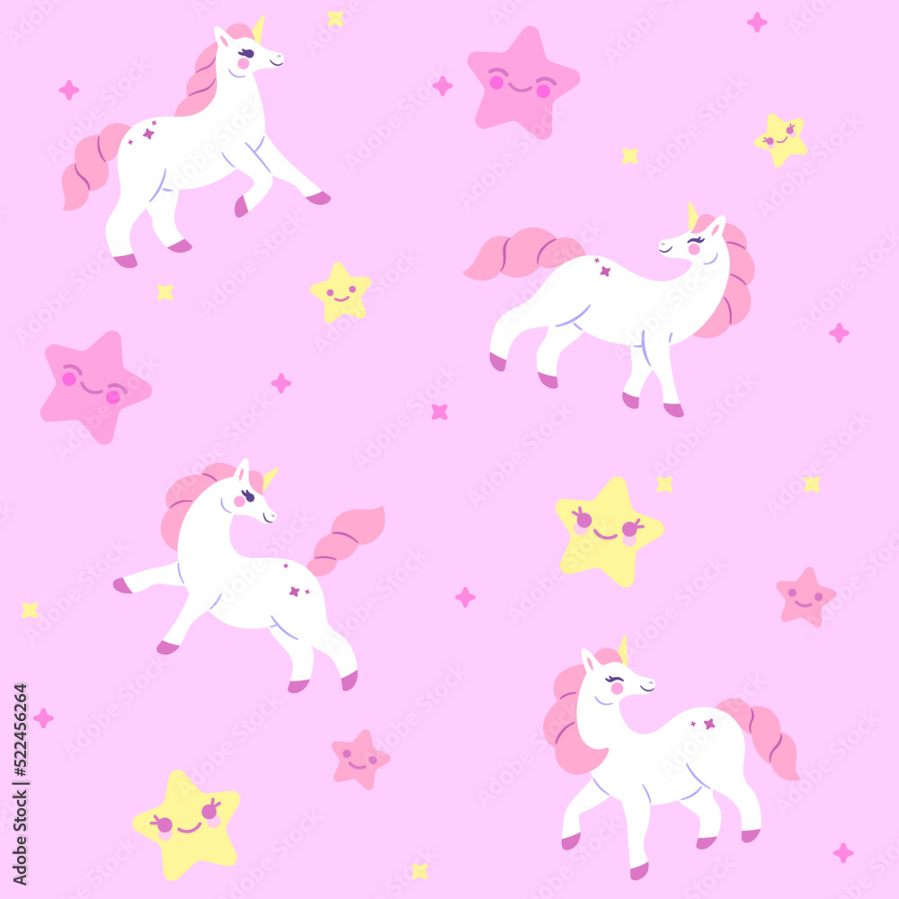 Cartoon happy unicorn - simple trendy pattern with unicorn. Flat vector illustration for prints, clothing, packaging and postcards. Cartoon happy unicorn - simple trendy pattern with unicorn. Flat vector illustration for prints, clothing, packaging and postcards.