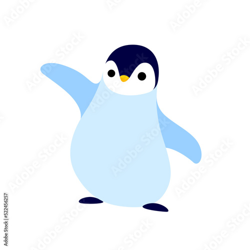 Cartoon penguin, cute character for children. Vector illustration in cartoon style for abc book, poster, postcard.