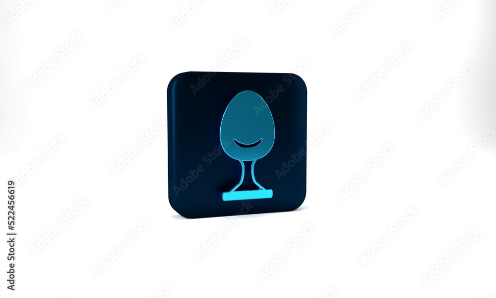Blue Armchair icon isolated on grey background. Blue square button. 3d illustration 3D render Blue Armchair icon isolated on grey background. Blue square button. 3d illustration 3D render