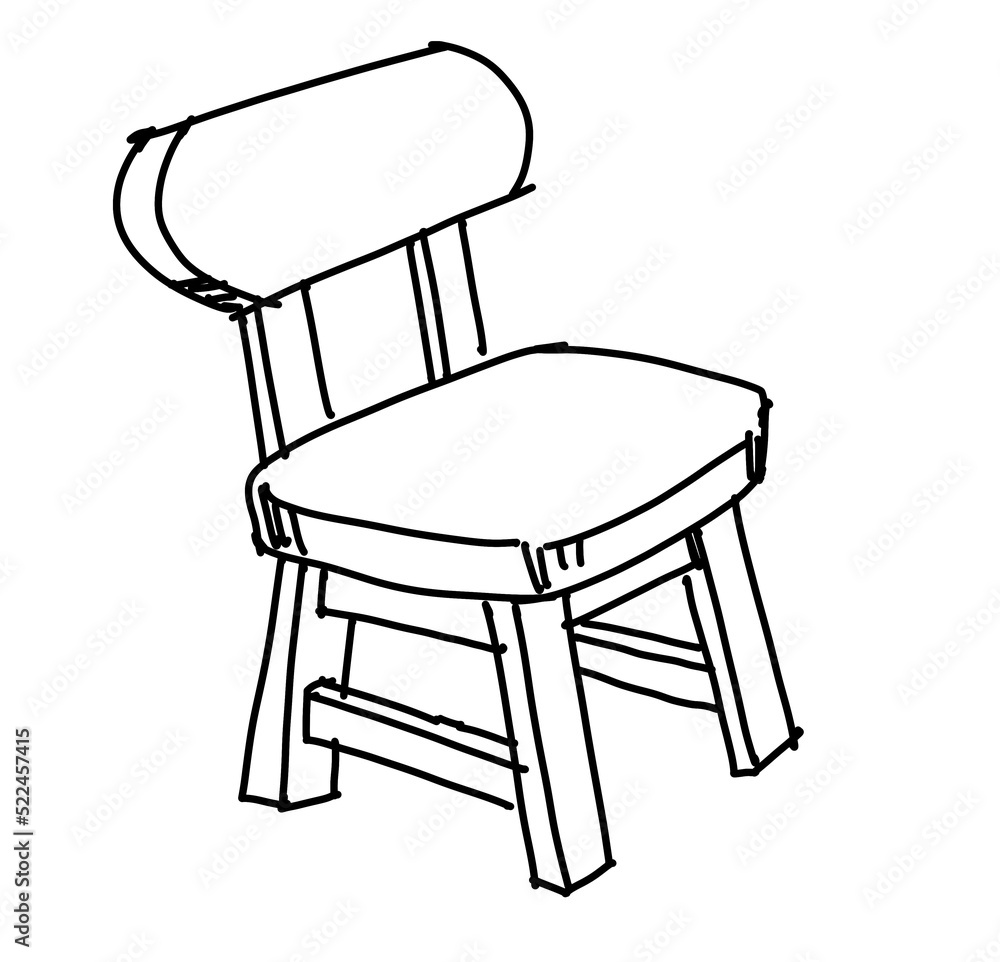Wood outline doodle sketch furniture chair hand drawn illustration Wood outline doodle sketch furniture chair hand drawn illustration