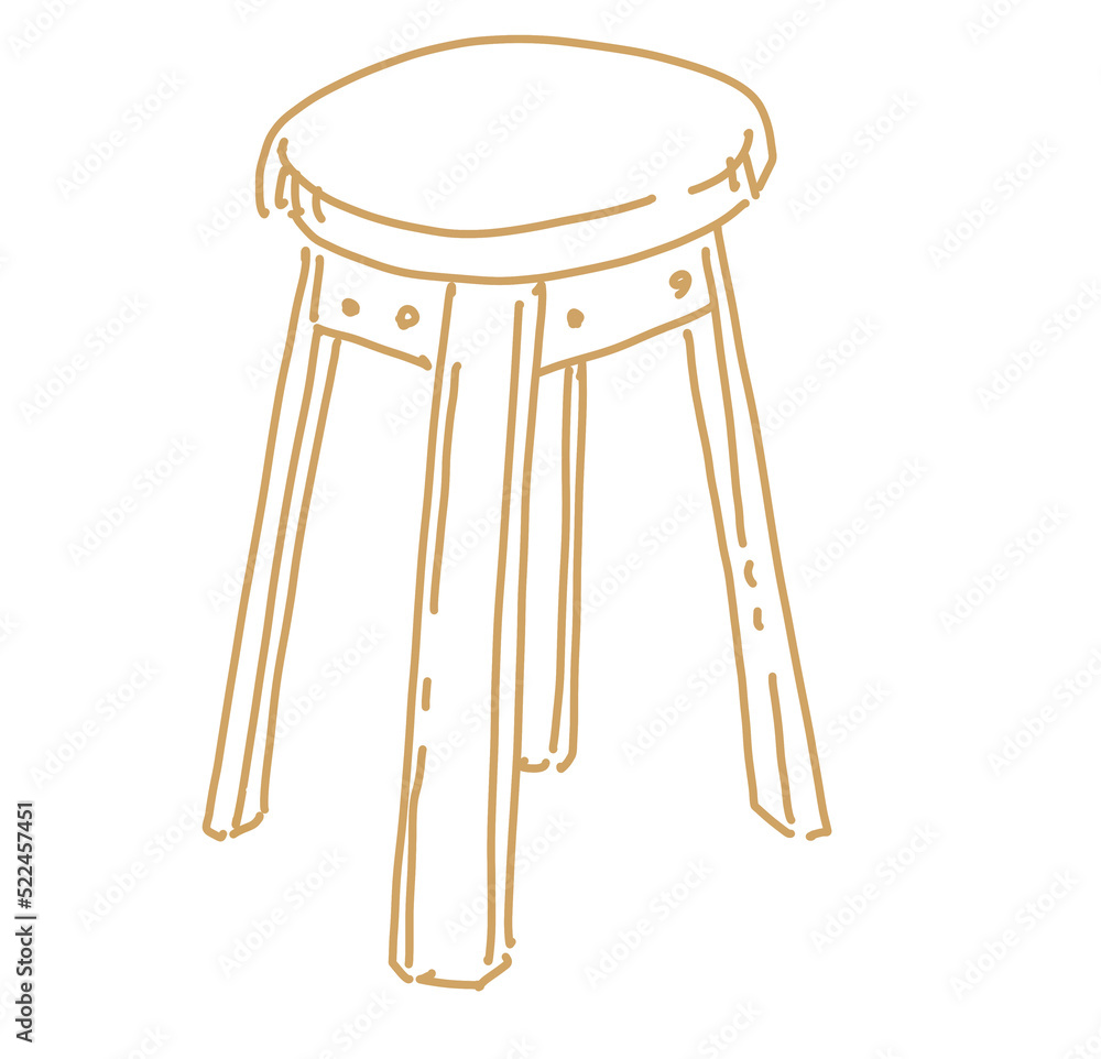 Wood outline doodle sketch furniture chair hand drawn illustration Wood outline doodle sketch furniture chair hand drawn illustration