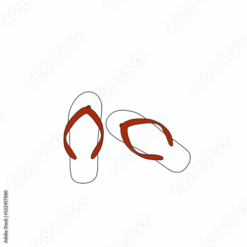 	
blue flip flops
