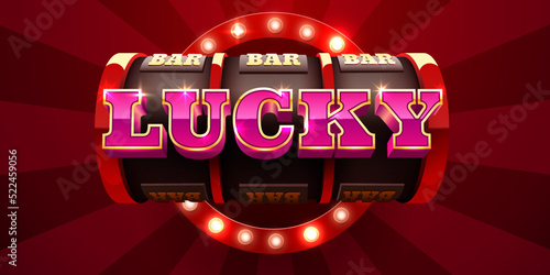 Slot machine wins the jackpot. 777 Big win casino concept.
