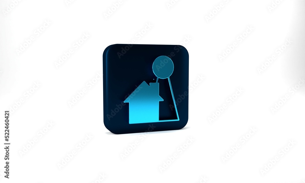 Blue Chip for board game icon isolated on grey background. Blue square button. 3d illustration 3D render Blue Chip for board game icon isolated on grey background. Blue square button. 3d illustration 3D render