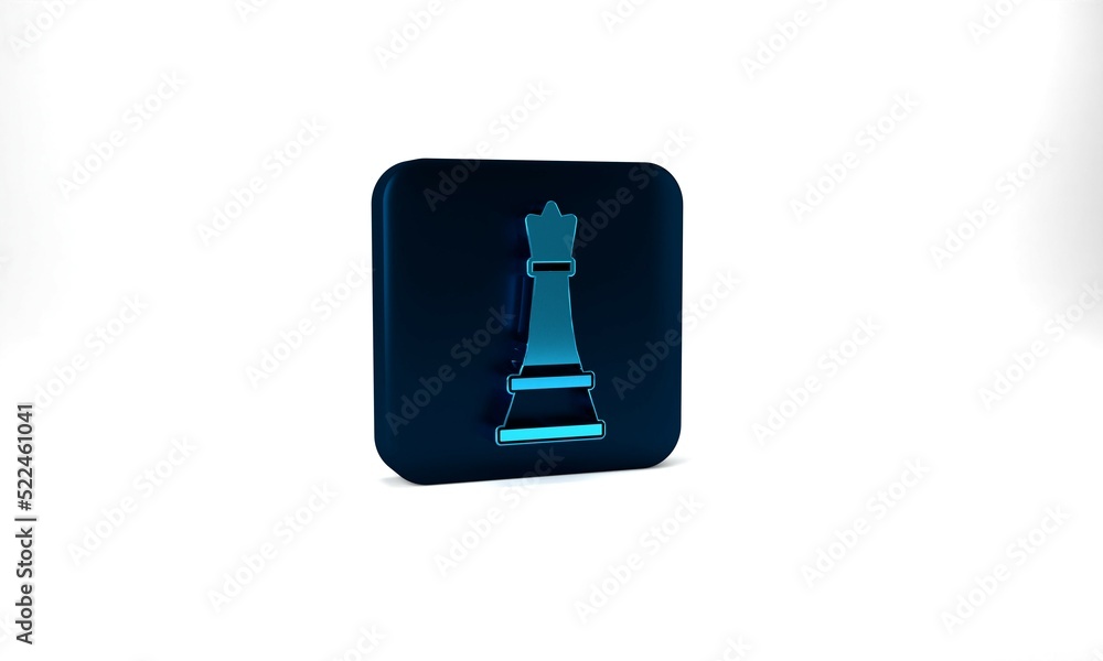 Blue Chess icon isolated on grey background. Business strategy. Game, management, finance. Blue square button. 3d illustration 3D render Blue Chess icon isolated on grey background. Business strategy. Game, management, finance. Blue square button. 3d illustration 3D render