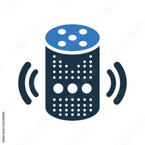 Command, echo, speaker, voice icon. Simple editable vector graphics.