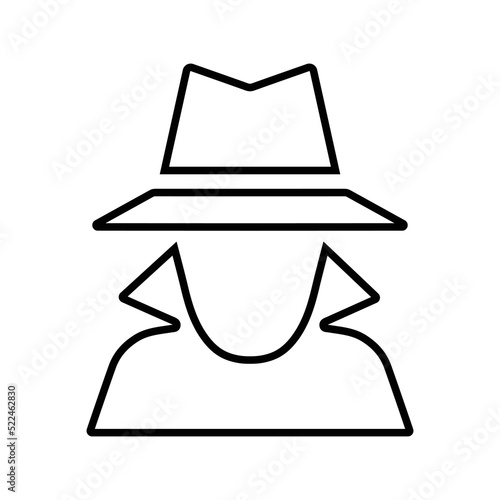 Anonymous, hidden, incognito outline icon. Line art vector.