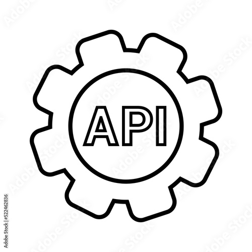 Api, application, interface outline icon. Line art vector.