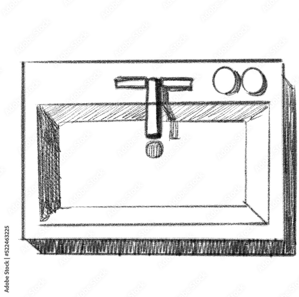 bathroom sink house furniture plan top view hand drawn layout