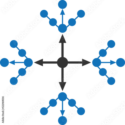 Chain reaction icon, reaction icon vector