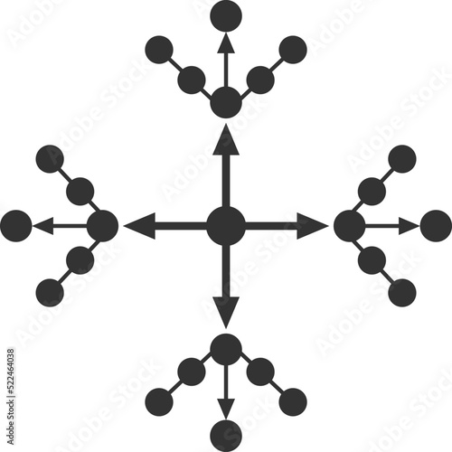 Chain reaction icon, science symbol vector photo