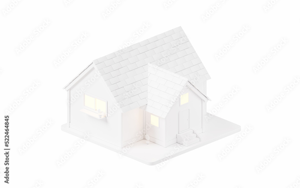 3D cartoon house, residence house, 3d rendering. 3D cartoon house, residence house, 3d rendering.