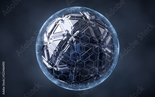 Abstract round shape geometry  3d rendering.