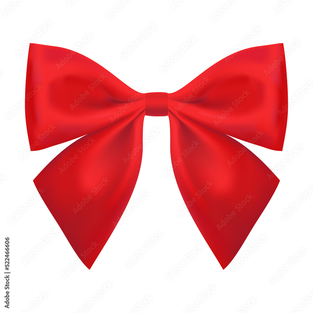 Red ribbon on white background. Red bow on white background. Red ribbon on white background. Red bow on white background.