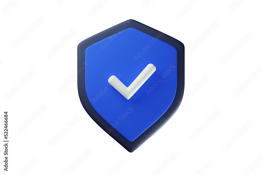 Security icon. Guard shield. 3d render illustration Security icon. Guard shield. 3d render illustration