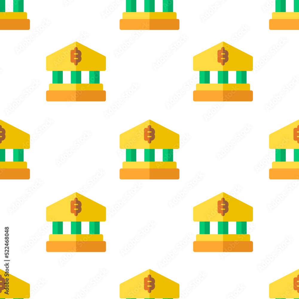 Fototapeta premium Single bank pattern. bank concept. flat trendy Vector seamless Pattern, background, wallpaper