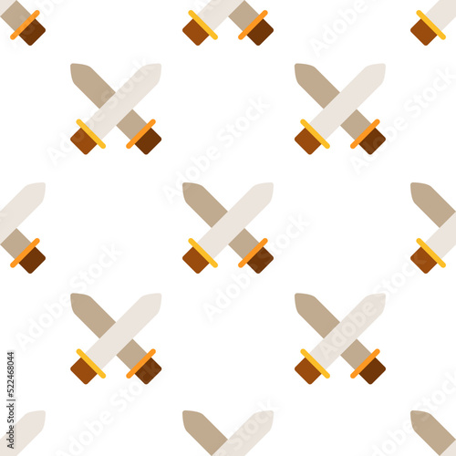 Single swords pattern. swords concept. flat trendy Vector seamless Pattern, background, wallpaper