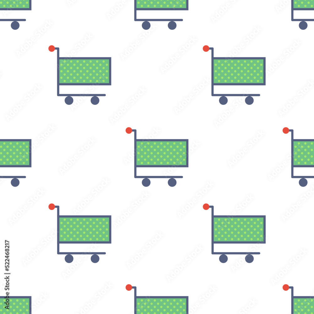 Single cart pattern. cart concept. flat trendy Vector seamless Pattern, background, wallpaper