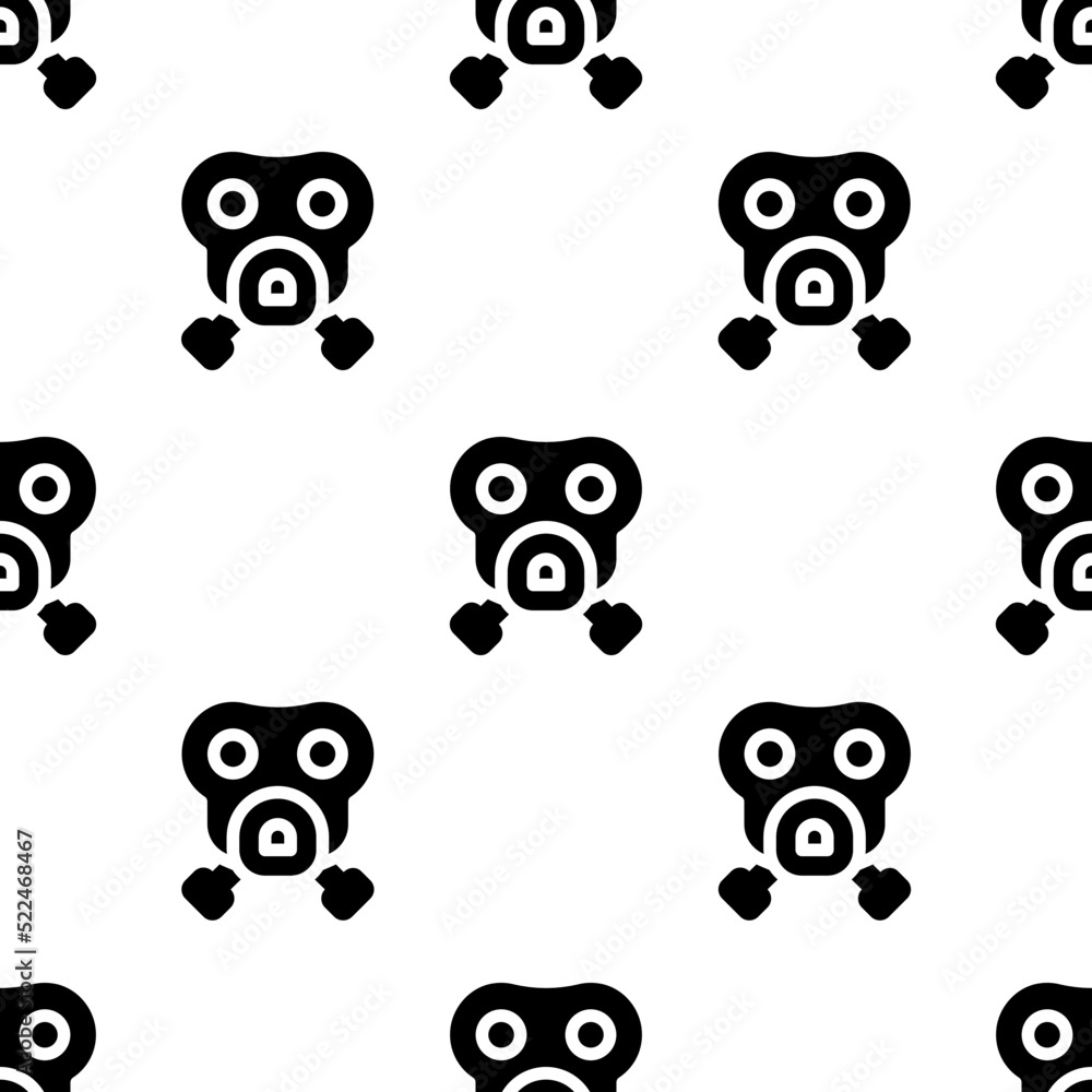 Single Gas mask pattern. Gas mask concept. filled trendy Vector seamless Pattern, background, wallpaper
