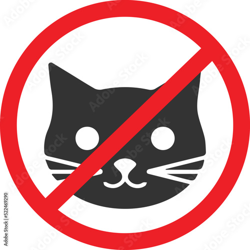 Cat not allow icon, cat prohibited icon vector