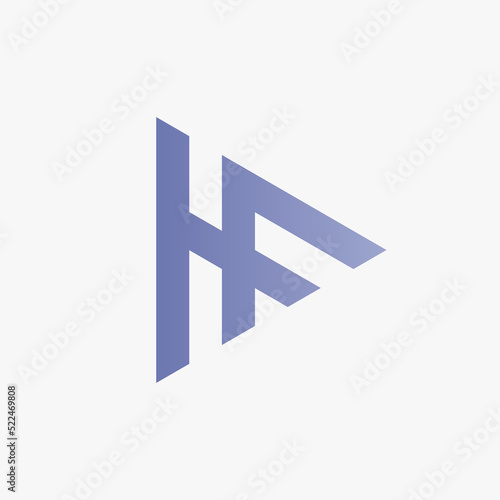 Free Download The letter HF formed into a play triangle. A simple logo that is sophisticated and easy to remember. Logos that are suitable for media companies, personal branding, internet, etc. - GFXLoad