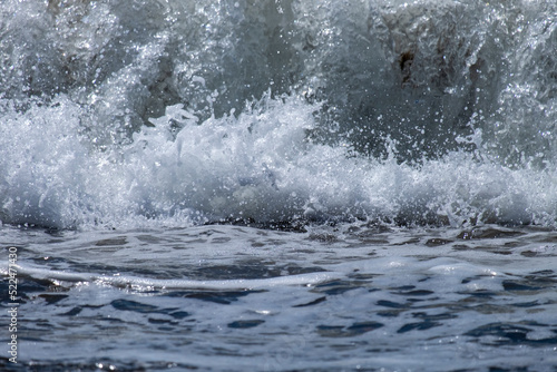 Wallpaper Mural Ocean waves crashing on sandy beach. Sea waves breaking on shore. Torontodigital.ca