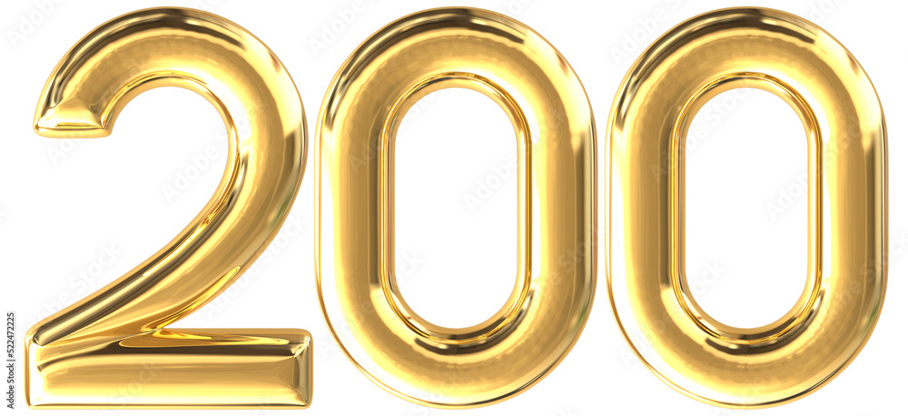3d golden font number 200 Stock Illustration Adobe Stock