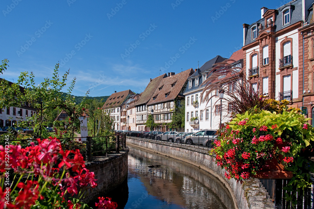 Wissembourg, Fachwerkhäuser im Stadtzentrum, Alsace, France