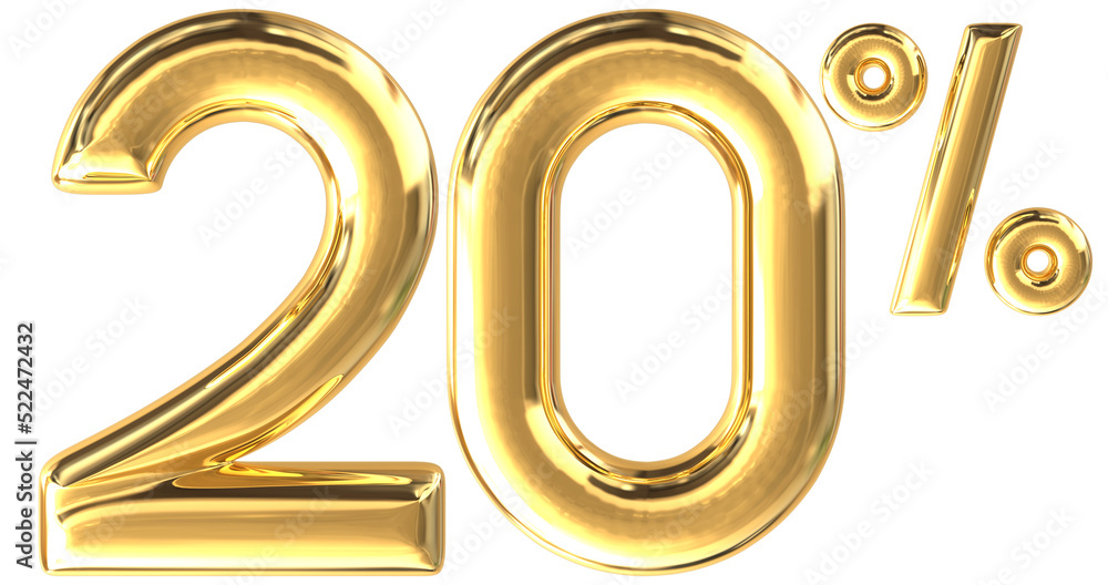 3d golden font number 30