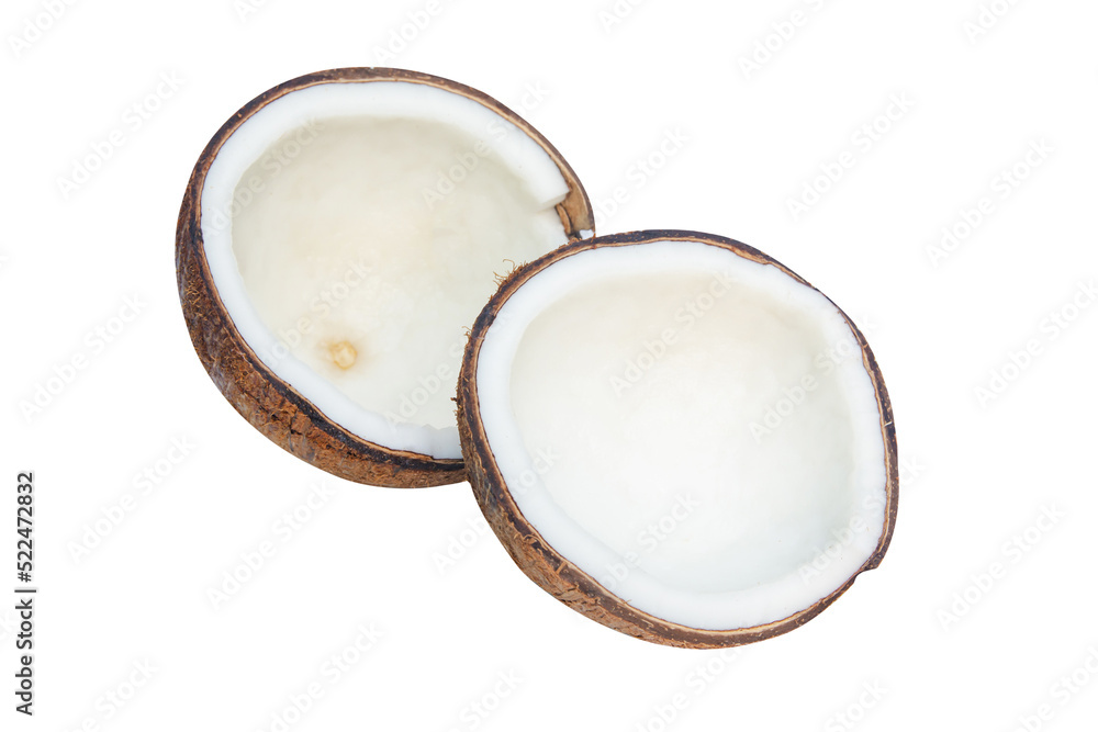 Pieces of coconut isolated on white background with clipping path Pieces of coconut isolated on white background with clipping path