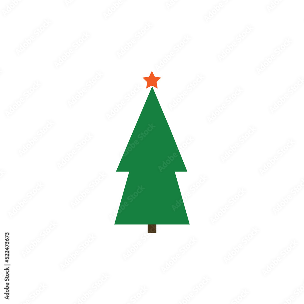 Obraz premium Christmas tree icon. Vector illustration. Flat design.
