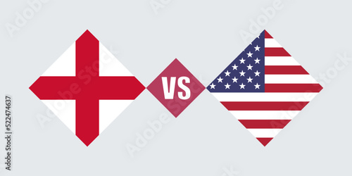 England vs USA flag concept. Vector illustration.